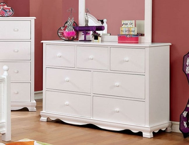 Dani White Solid Wood Dresser