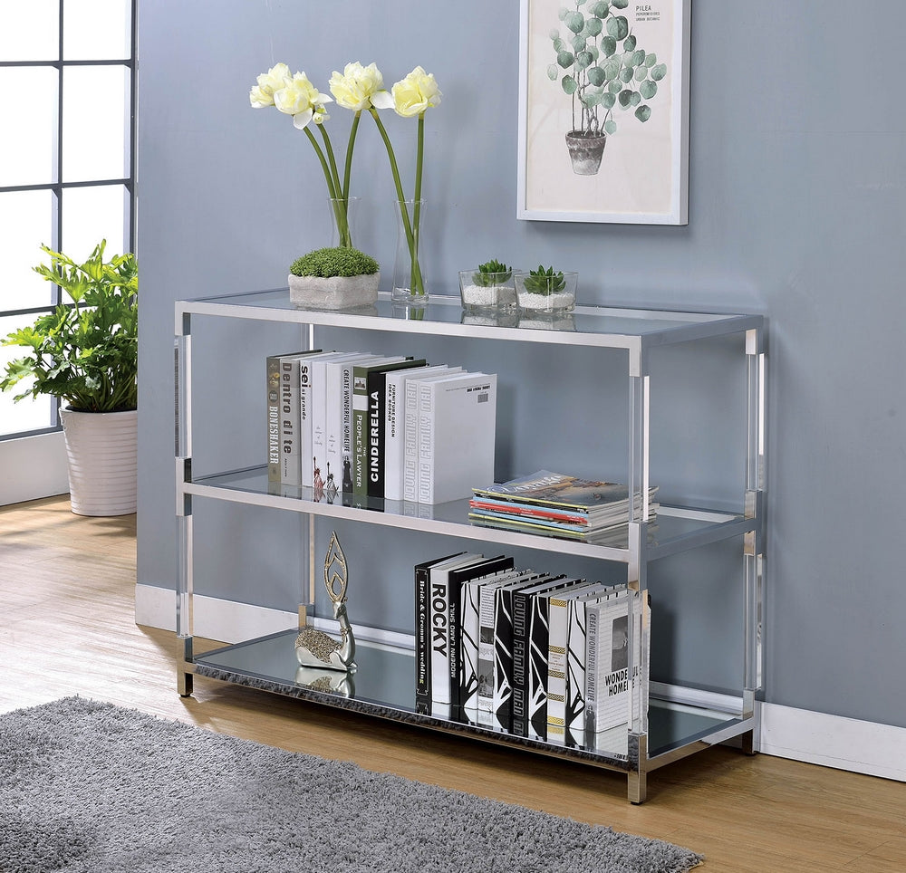 Ludvig Chrome Glass/Metal Sofa Table