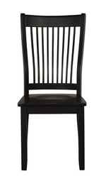 Renske 2 Black Wood Side Chairs with Slatted Backrest