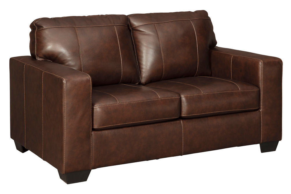 Morelos Chocolate Leather Loveseat