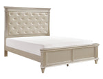 Celandine Silver Finish Wood/Bi-Cast Vinyl Queen Bed