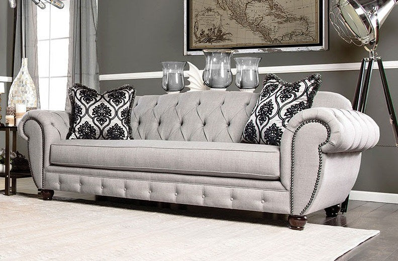 Viviana Gray Fabric Sofa (Oversized)
