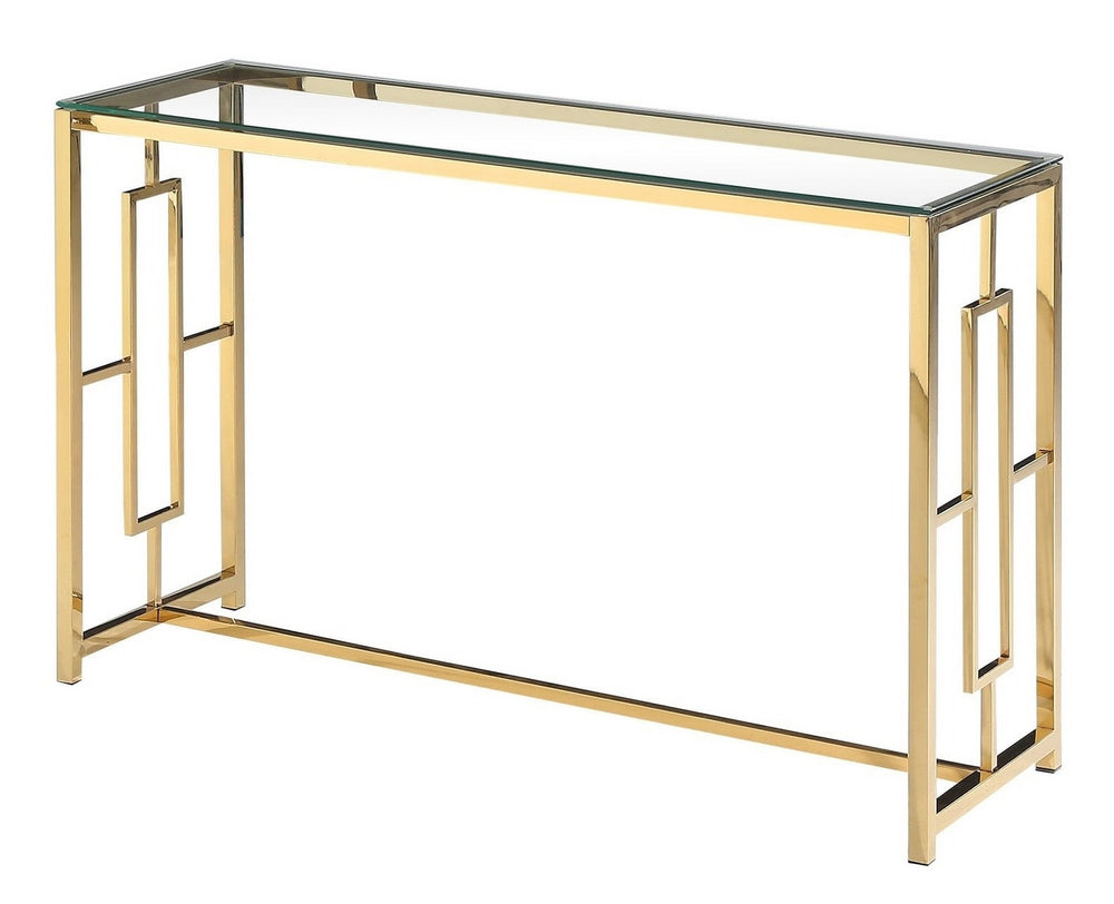 Verity Clear Glass/Gold Plated Sofa Table
