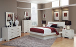 Jessica 5-Pc White Wood Queen Platform Bedroom Set