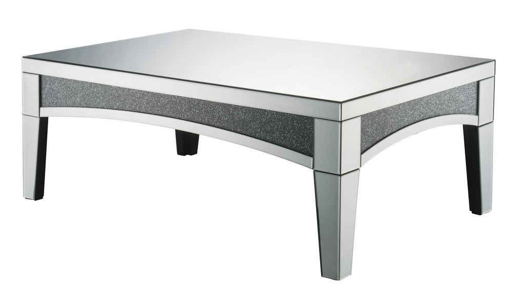 Nowles Mirrored Coffee Table with Faux Stones