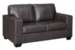 Morelos Gray Leather Loveseat