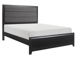 Cordelia Espresso Wood/Gray Fabric King Bed