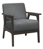 Ocala Gray Linen Like Fabric Accent Chair