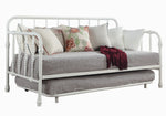 Wren White Metal Twin Daybed with Trundle