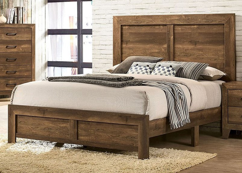 Wentworth Rustic Light Walnut Wood Full Bed