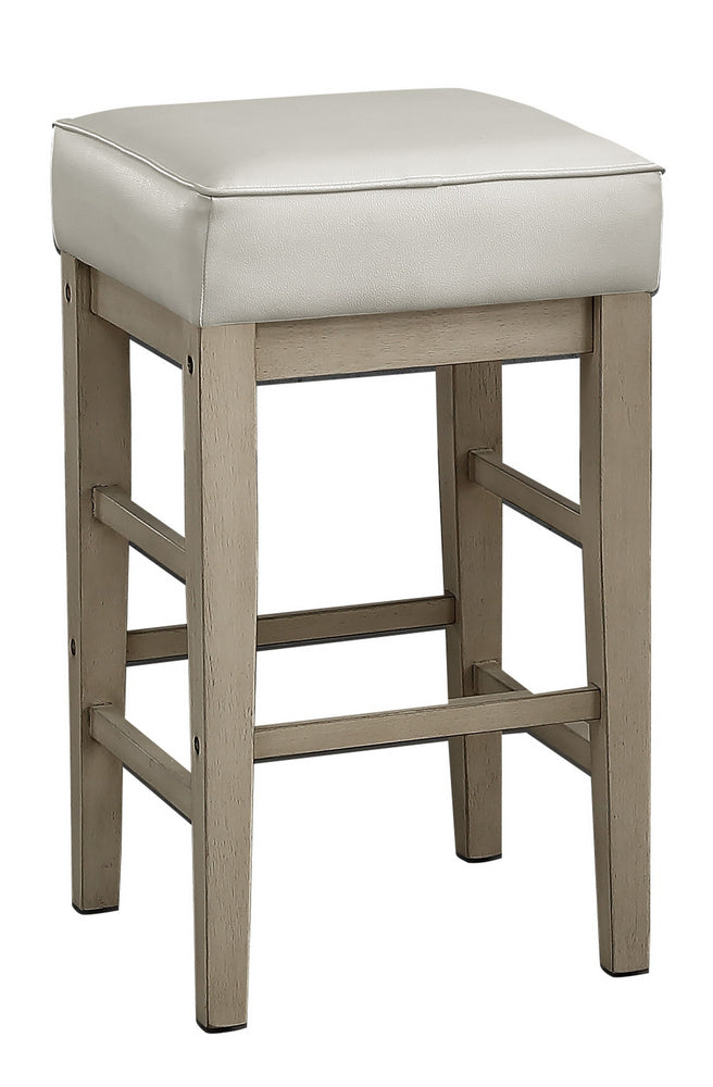 Pittsville 2 White Faux Leather Counter Height Stools