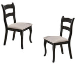 Alice 2 Antique Black Fabric/Wood Side Chairs