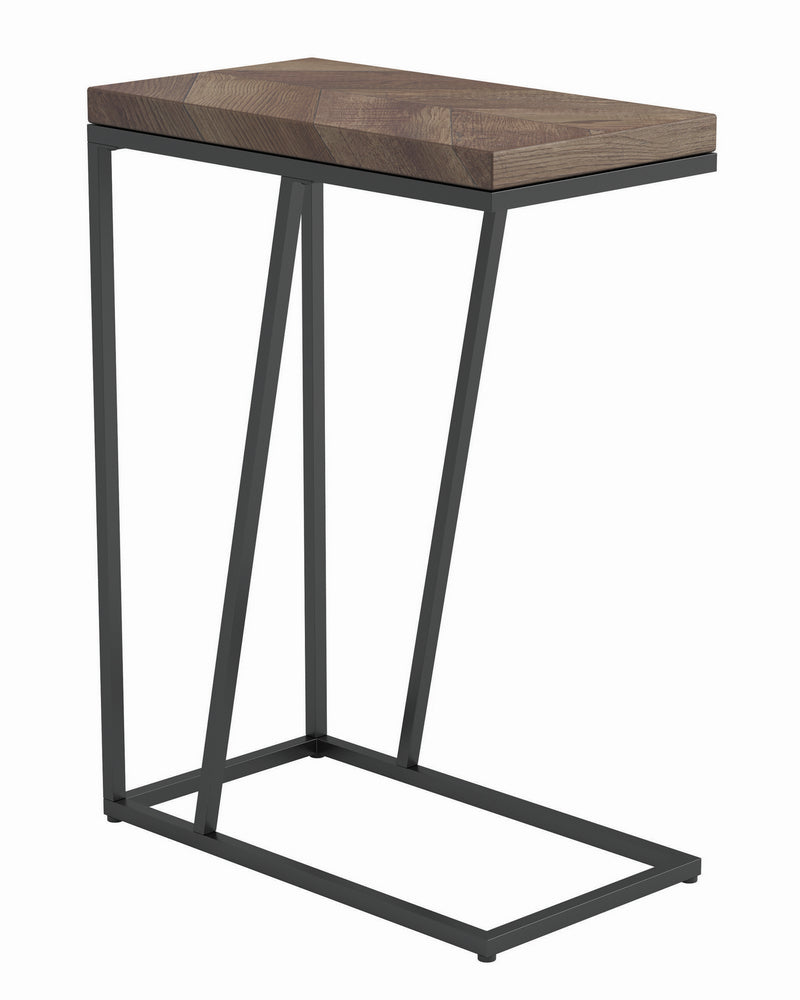 Averi Rustic Tobacco Herringbone Accent Table