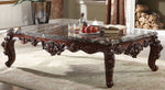 Forsythia Marble Top/Walnut Finish Wood Coffee Table