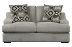 Orofino Gray Velvet Loveseat with 2 Accent Pillows