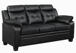 Finley Black Leatherette Sofa