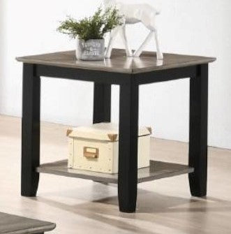 Milly Dark Brown Wood End Table with Shelf