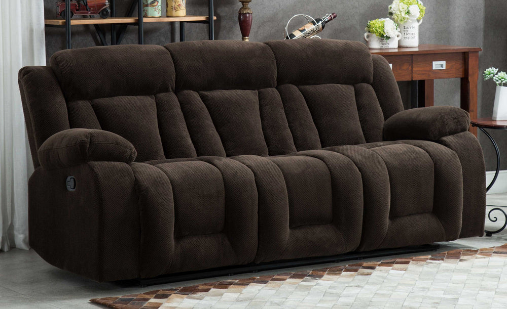 Amabel Dark Brown Fabric Manual Recliner Sofa