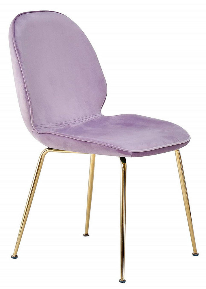 Tara 2 Pink Velvet/Gold Metal Side Chairs