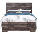 Juniper Dark Oak Plank Pattern Wood Queen Panel Bed