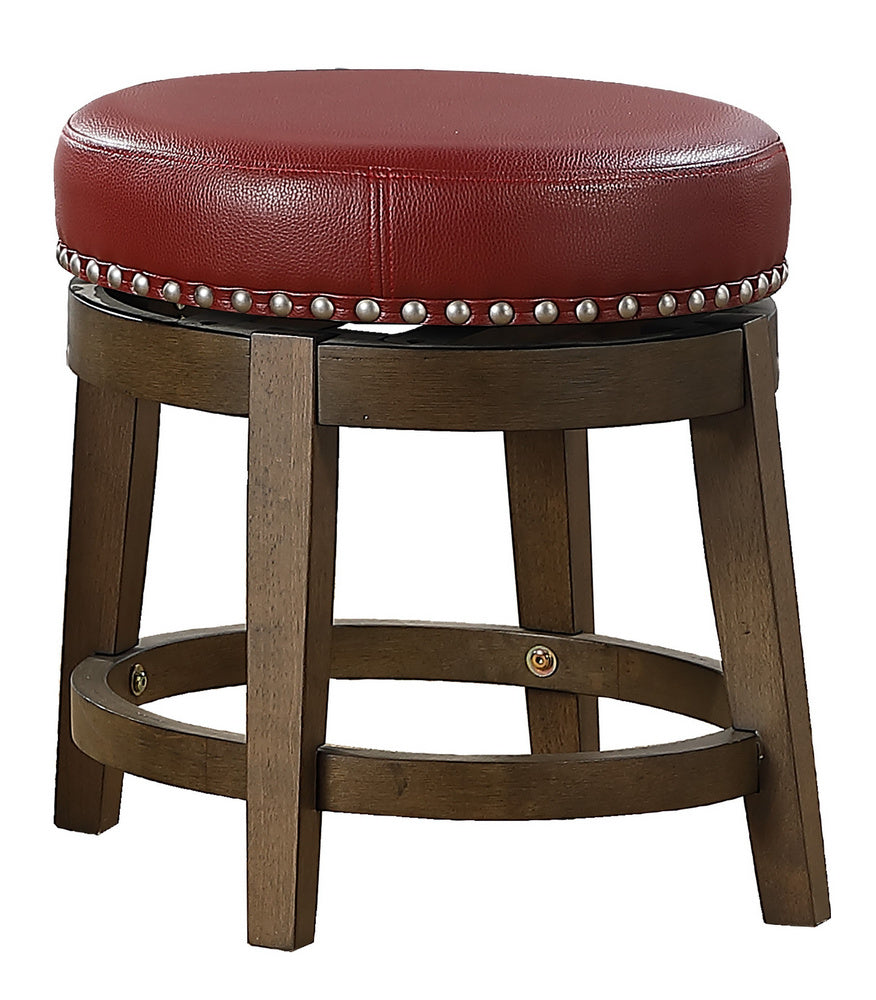 Westby 2 Red Bi-Cast Vinyl/Brown Wood Stools