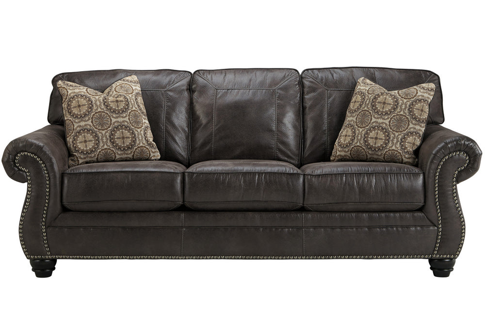 Breville Charcoal Faux Leather Sofa (Oversized)