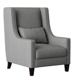 Keller Light Gray Linen Accent Chair with Nailheads