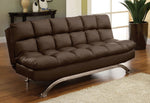 Aristo Dark Brown Leatherette Futon Sofa