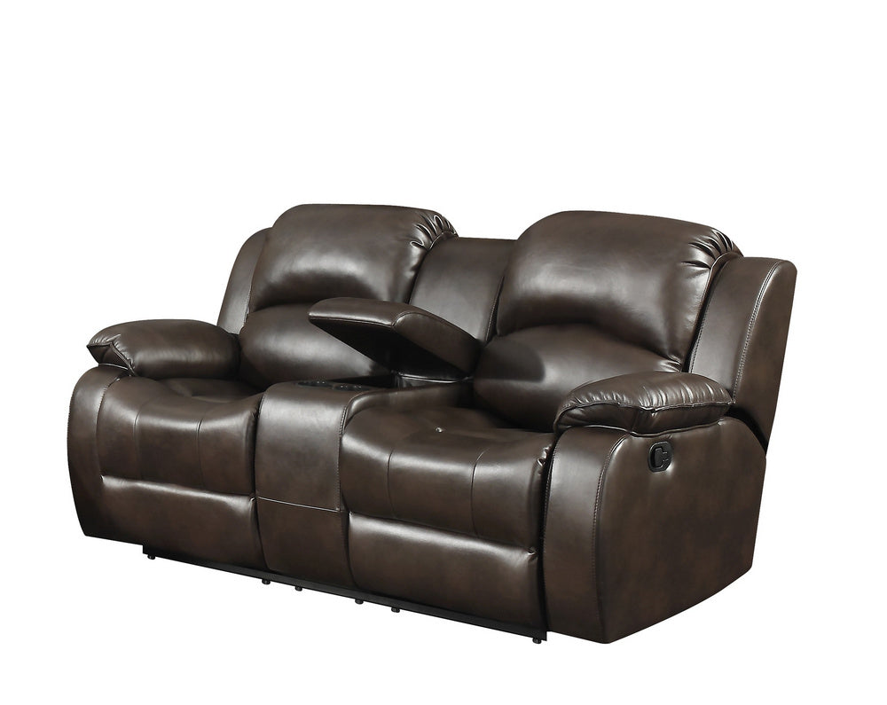 Samara Dark Brown Manual Recliner Loveseat