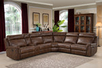 Clark 6Pc Brown Fabric Manual Recliner Sectional Sofa