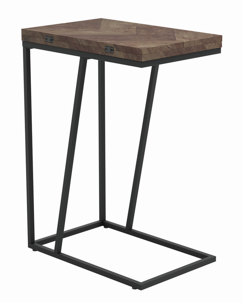 Averi Rustic Tobacco Herringbone Expandable Accent Table