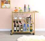 Adamsen Mirror/Gold Finish Metal Serving Cart