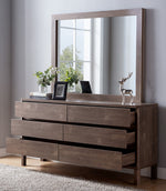 Alba Modern Hazelnut Wood 6-Drawer Dresser