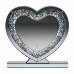 Aleena Silver Finish Heart-Shaped Table Mirror