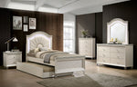 Allie Pearl White Leatherette/Wood Full Bed