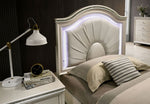 Allie Pearl White Leatherette/Wood Twin Bed