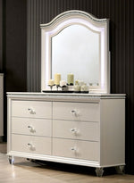 Allie Pearl White Wood/Glass Dresser Mirror