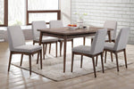 Anise 2 Light Grey Fabric/Brown Wood Side Chairs