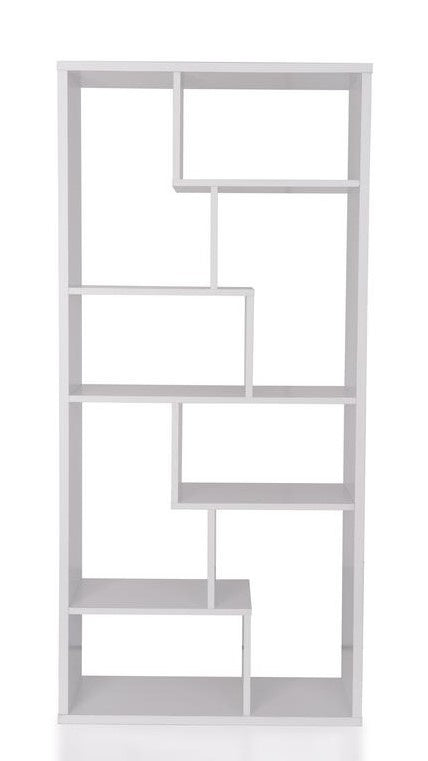 Mileta II White Wood Rectangular Cube Bookcase