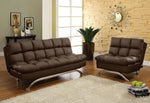 Aristo Dark Brown Leatherette Futon Sofa