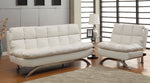 Aristo White Leatherette Futon Sofa