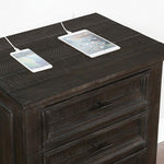 Atascadero Weathered Carbon Wood 3-Drawer Nightstand