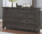 Atascadero Weathered Carbon Wood 9-Drawer Dresser