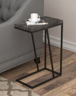 Averi Rustic Grey Herringbone Accent Table