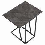 Averi Rustic Grey Herringbone Expandable Accent Table