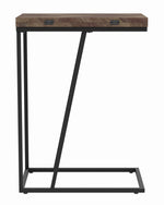 Averi Rustic Tobacco Herringbone Expandable Accent Table