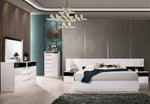 Bahamas White/Black Lacquer Wood Cal King Bed