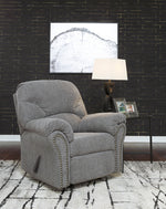 Allmaxx Pewter Fabric Manual Rocker Recliner