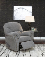 Allmaxx Pewter Fabric Manual Rocker Recliner