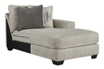 Ardsley 2-Pc Pewter Chenille Fabric RAF Sectional Sofa